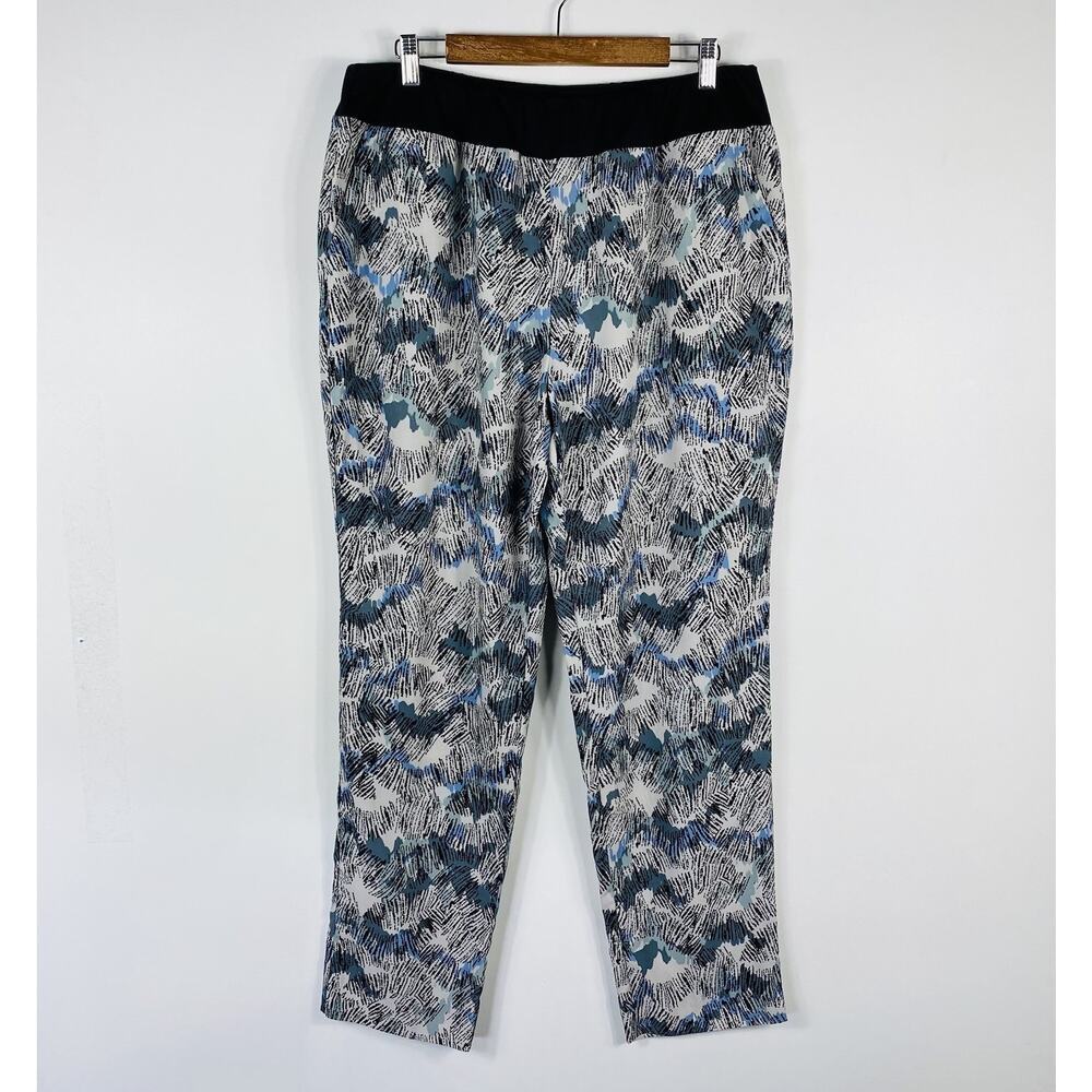 LOGO Lori Goldstein Pants 14 Printed Challis With Knit Waistband Pull On A274096
